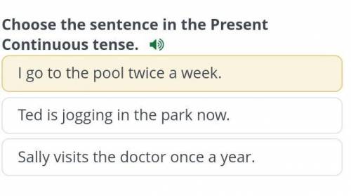 Choose the sentence in the present continuous tense ​