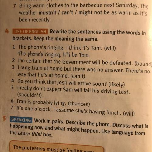 Английский,8 класс,S.B 38 страница,4 упражнение: rewrite the sentences using the words in brackets.k