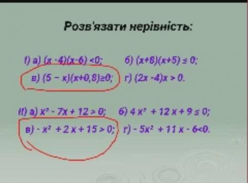 Алгебра 9 клас розв'язання нерівностей
