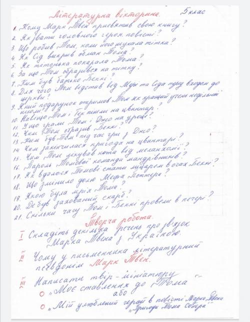 Решите з 1 по 21 книга пригоди Тома Сойєра