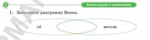 Заполните диаграмму Венна if switch