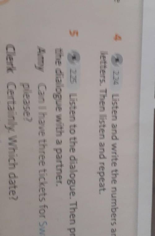 42.24 Listen and write the numbers andletters. Then listen and 