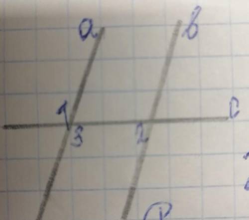Дано: a||b, c-секущая; угол 1 больше чем угол 2 на 110°найдите угол 3 