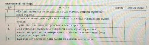 Ақпаратты тексер дұрыс дұрыс емес 