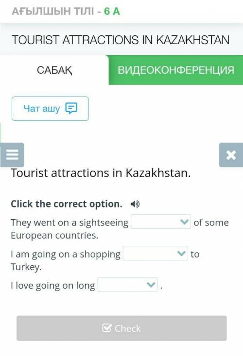 (((Tourist attractions in Kazakhstan. Click the correct option. They went on a sightseeingof some Eu