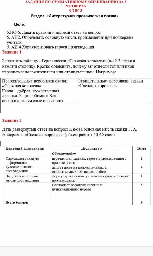можно быстрее 100б даю это сор по литературе через час сдавать