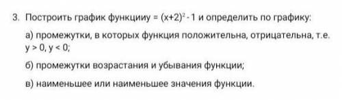Построить график функции и определить .. всё на фото