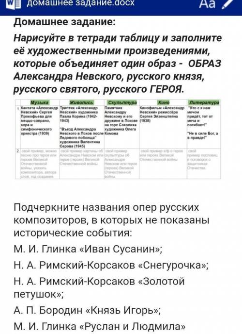 Нарисуйте в тетради таблицу и заполните её художественными произведениями, которые объединяет один о