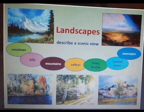 Hometask is describing these landscapes in the picture. Use adjectives which we have learnt today