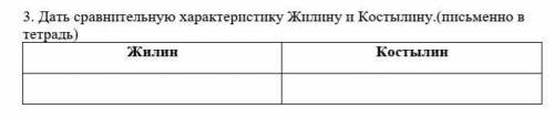 3. Дать сравнительную характеристику Жилину и Костылину.(письменно в тетрадь)Жилин Костылин