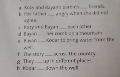 Write the verbs in the Past simple. Complite the sentences with the correct verbs