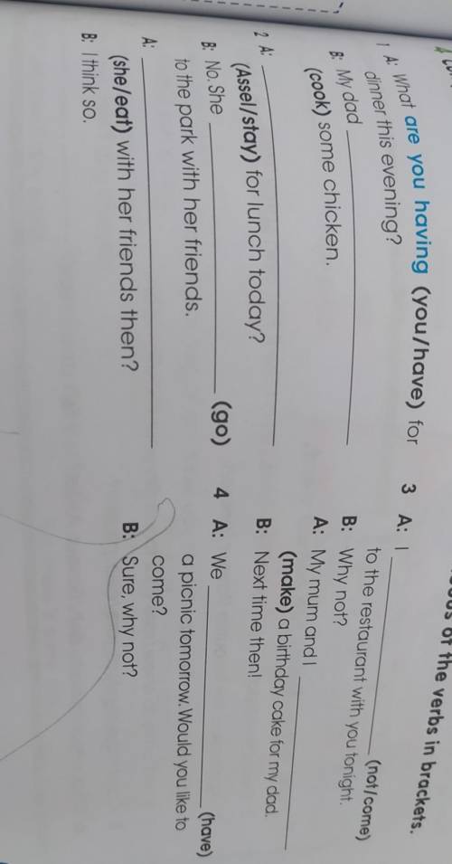 4 Complete the sentences. Usr the present comtinuos of the verbs in brackters