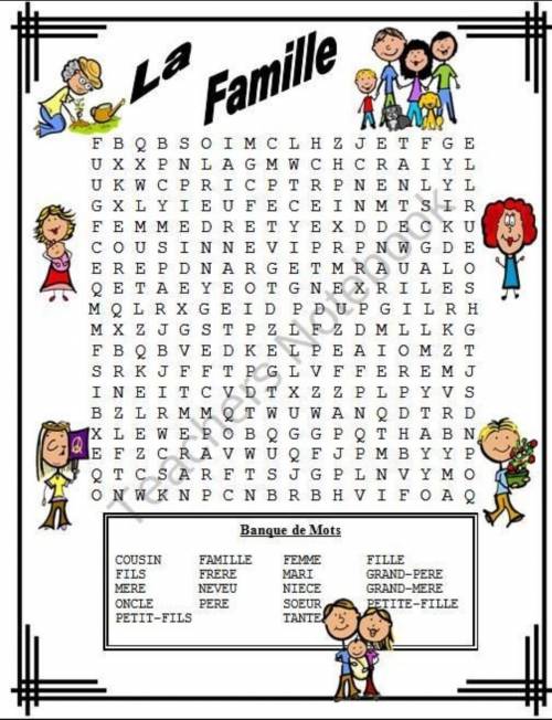 решить этот Word search по французскому