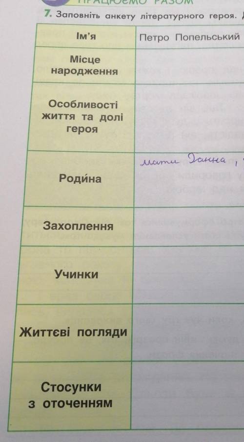 Анкета Петра попельського. Будь ласка Дякую ❤️