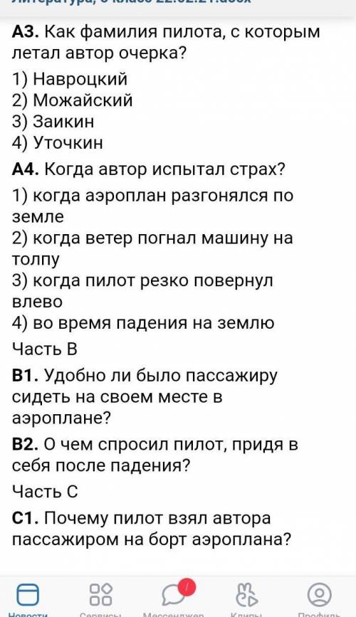с тестом по литературе , мой полет