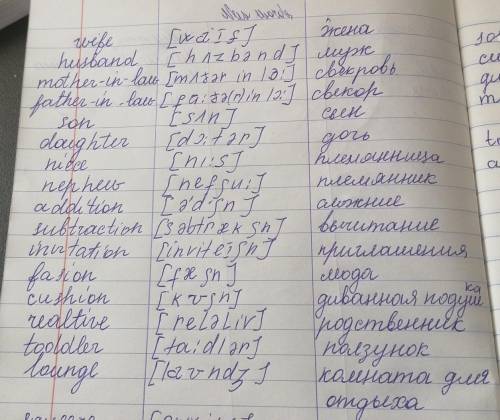 Составьте 10 предложений на английском язык с этими словами 