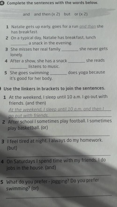 Complete The sentences with the words Below
