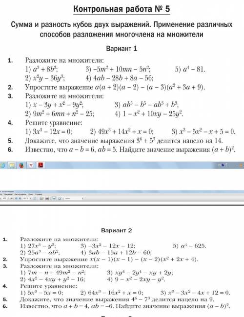 Решите и первый и второй вариант