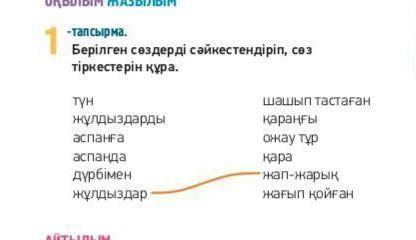 Берлген создерды сәйкестірып сөз тыруесын кура