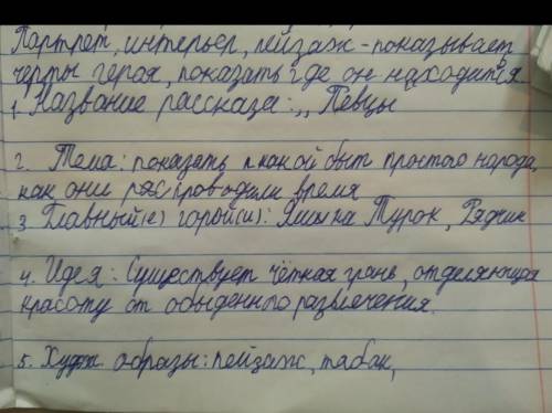 Проанализируйте рассказ Бирюк и Певцы чтение 7 класс)