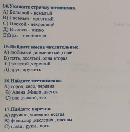 Руский язык 7 класс тест ответ​