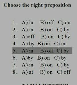 Choose the right preposition ​