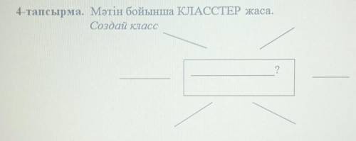4-тапсырма. Мәтін бойынша КЛАССТЕР жаса.Создай класс