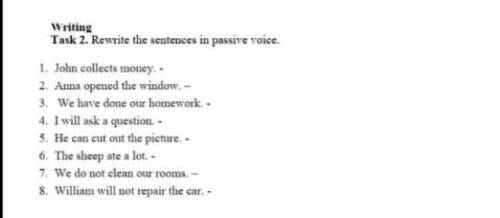 Rewrite the sentences in passive voice