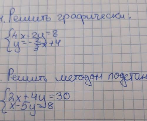 1.решите графически2.реши методом подстановки​