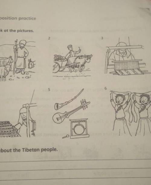 Look at the pictures write about the Tibetan people