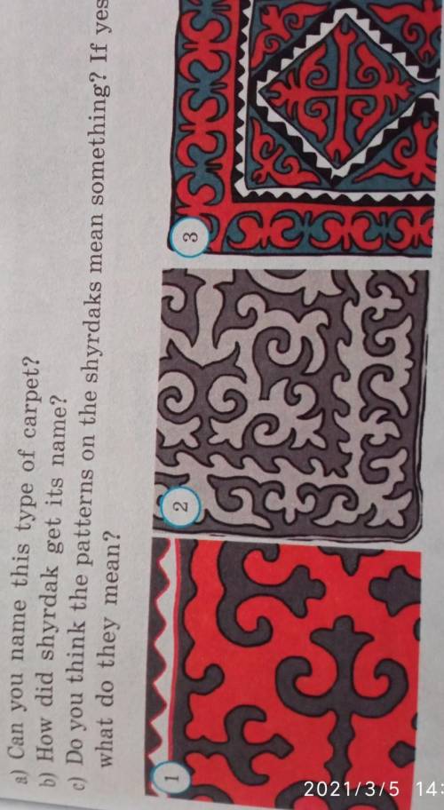 3. Look at the pictures. Answer the questions.Can you name this type of carpet?