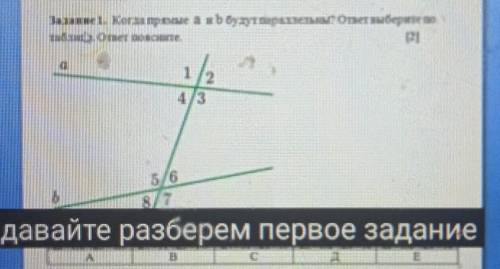 Когда прямые а и b будут параллельны ответ выберите по таблице ответ поясните 