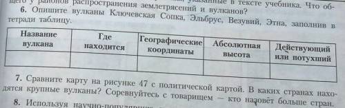 §21, зад 6 на стр73 доделать о 5-6 вулканахС любыми вулканами))) 