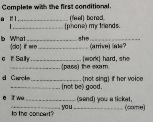 Complete with the first conditional.