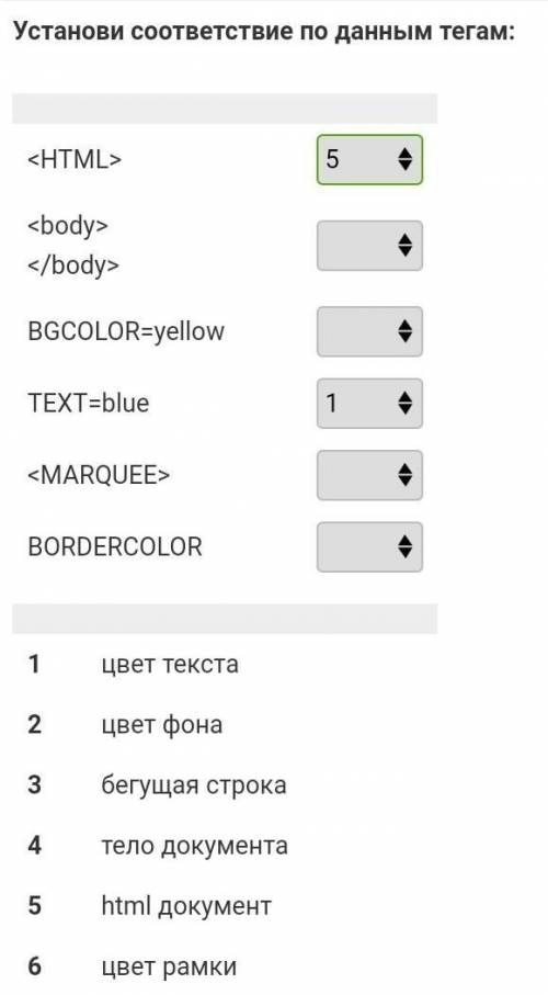 составить соотвествие по тегам...