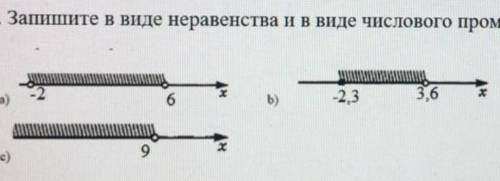 Запишитесь в виде неравенства и в виде числового промежутка
