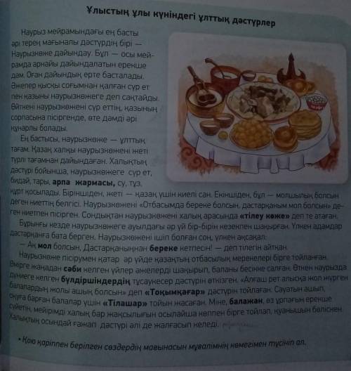 Перевод текста Ұлыстың ұлы күніндегі ұлттық Напишите кратко его (перескажите, только кратко 