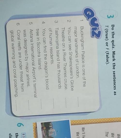 Do the quiz. Mark the sentences as T (true) or F (false).