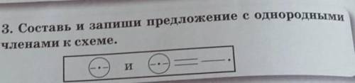 Составь и запиши Предложения с однородными членами к схеме 