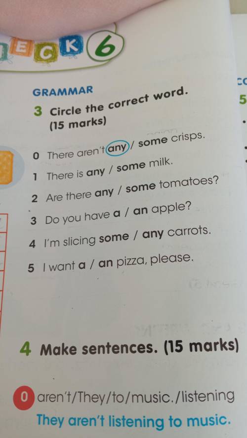 Circle the correct word.(15 marks)
