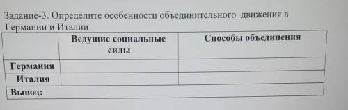 Задание 3 Определите особенности объединительного движения в Германии и Италии 