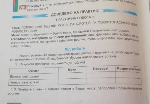 Біологія 6клас Остапченко практична робота номер 