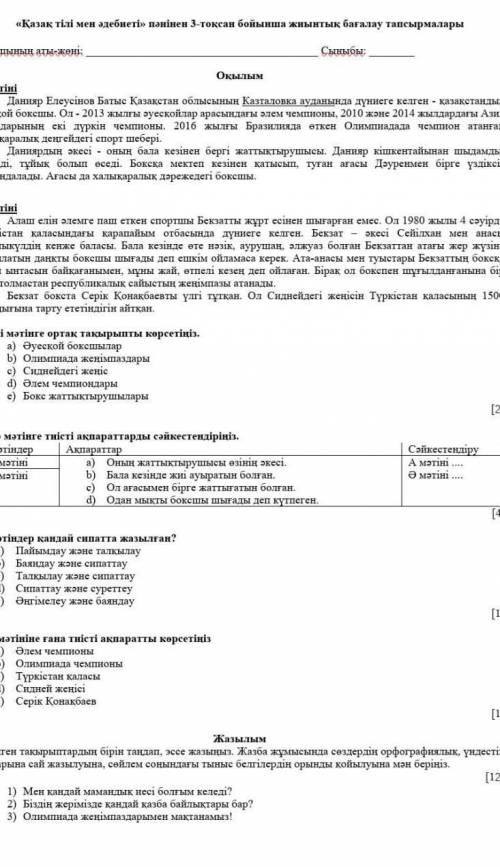 СОЧ каз яз можно делать не все задания 