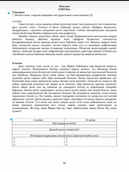 Матынды окып олардын такырыбы мен курылымын салыстырыныз