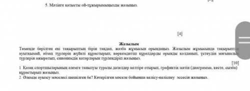 5. Мәтінге қатысты ой-тұжырымыңызды жазыңыз. 