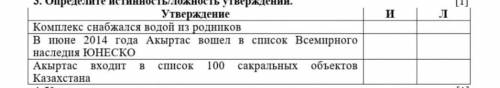 Определите истинность/ложност утверждение 