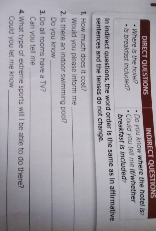 За правильный ответ дам 30б B. Read the information below. Then read the direct questions 1-4 andfor