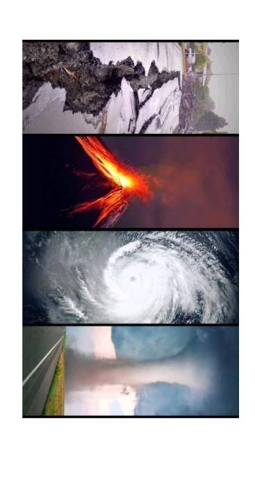 Task 4. Choose and describe 2 natural disasters on this picture. Use not less than 35-40 words. 