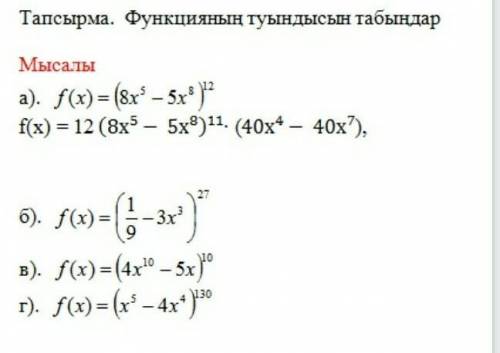 Функциясының туындысы тап