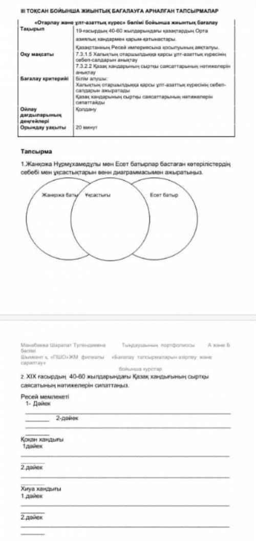 Қазақстан тарихы тжб 7 сынып 3 тоқсан 